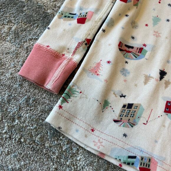 Hanna Andersson Christmas Town Long John Pajamas 90 cm 3T - Picture 6 of 11